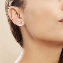 Histoire D'Or Boucles D'oreilles Puces Argent Blanc Ursine Oxydes De Zirconium -Boucles d'oreilles Bracelet Soldes FAOFBZW1TO model1