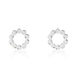 Histoire D'Or Boucles D'oreilles Puces Argent Blanc Leonhard Oxydes De Zirconium