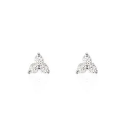 Histoire D'Or Boucles D'oreilles Puces Argent Blanc Ursmer Oxydes De Zirconium