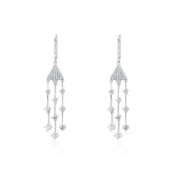 Histoire D'Or Boucles D'oreilles Pendantes Argent Blanc Wilford Oxyde