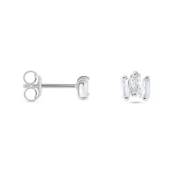 Histoire D'Or Boucles D'oreilles Puces Adria Argent Blanc Oxyde De Zirconium -Boucles d'oreilles Bracelet Soldes FAOFBZW1VT view1