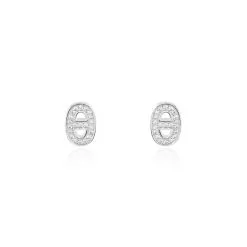 Histoire D'Or Boucles D'oreilles Puces Argent Blanc Caprina Oxydes De Zirconium