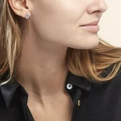 Histoire D'Or Boucles D'oreilles Puces Argent Blanc Caprina Oxydes De Zirconium -Boucles d'oreilles Bracelet Soldes FAOFBZW1Y7 model0