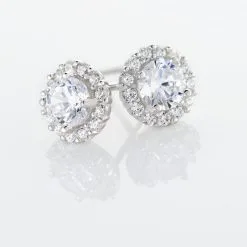 Histoire D'Or Boucles D'oreilles Puces Eternite Argent Blanc Oxyde De Zirconium -Boucles d'oreilles Bracelet Soldes FAOFBZW982 view2