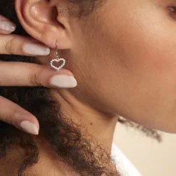 Histoire D'Or Boucles D'oreilles Pendantes Nermin Argent Blanc Oxyde De Zirconium -Boucles d'oreilles Bracelet Soldes FAOFBZW990 model1