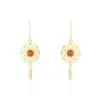 Histoire D'Or Boucles D'oreilles Pendantes Lona Argent Jaune Ambre