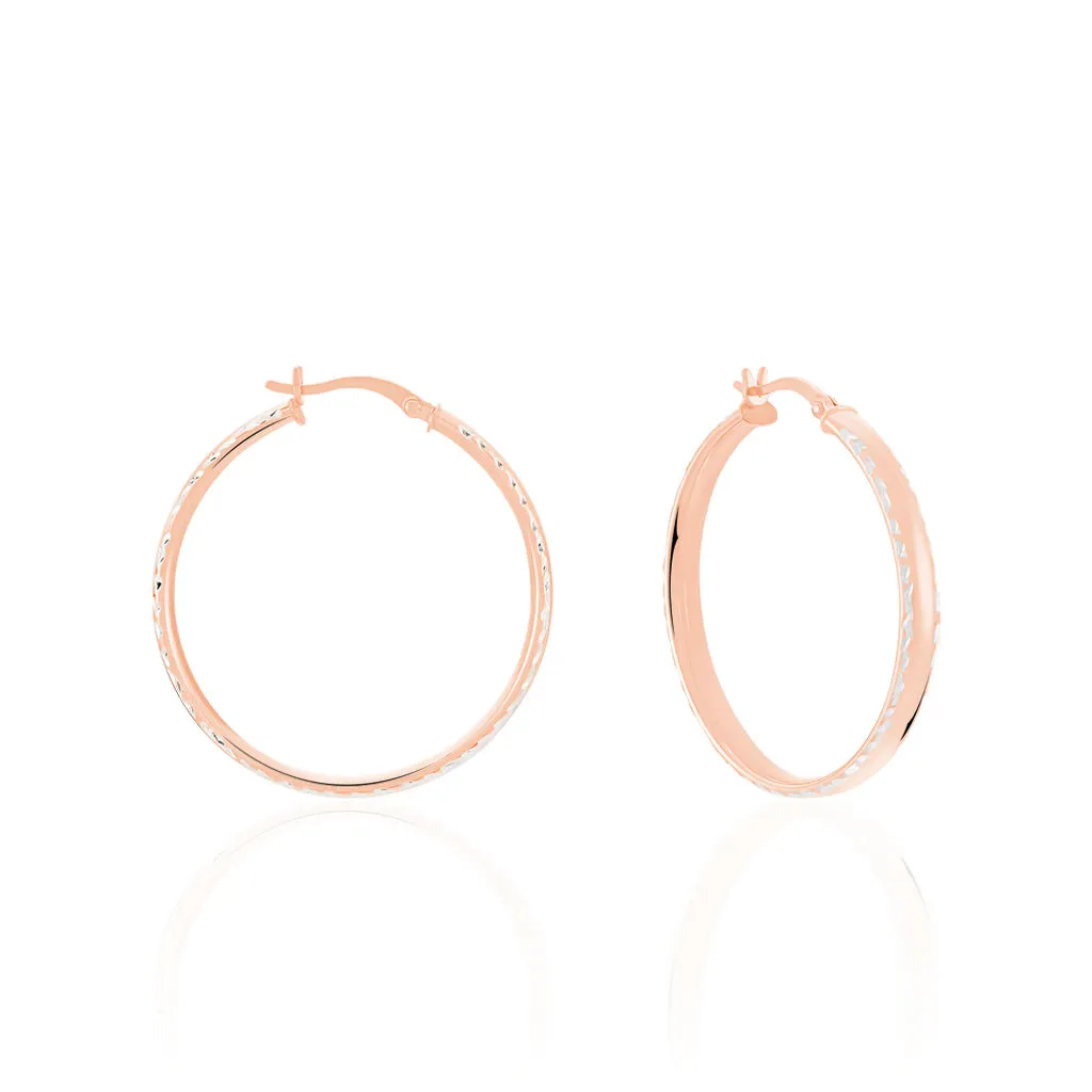 Histoire D'Or Créoles Ava Bords Diamantés Argent Rose 3 Histoire D'Or Créoles Ava Bords Diamantés Argent Rose