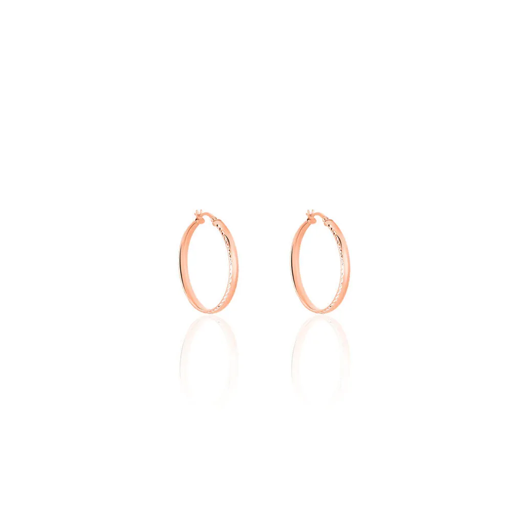 Histoire D'Or Créoles Ava Bords Diamantés Argent Rose 4 Histoire D'Or Créoles Ava Bords Diamantés Argent Rose – Image 2