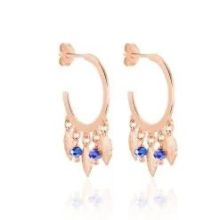 Histoire D'Or Créoles Maxine Argent Rose Pierre De Synthese -Boucles d'oreilles Bracelet Soldes FAOFRXB011 view1