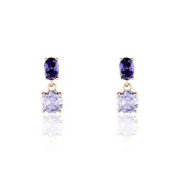 Histoire D'Or Boucles D'oreilles Pendantes Argent Rose Brenna Oxydes De Zirconium