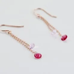 Histoire D'Or Boucles D'oreilles Pendantes Murial Argent Rose Oxyde -Boucles d'oreilles Bracelet Soldes FAOFRZS057 view2