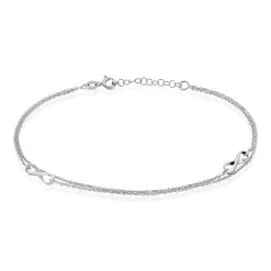 Histoire D'Or Chaîne De Cheville Noelle Argent Blanc