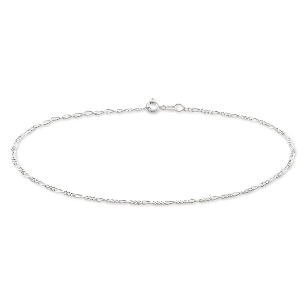 Histoire D'Or Chaîne De Cheville Cleona Maille Alternee 1/3 Argent Blanc 3 Histoire D'Or Chaîne De Cheville Cleona Maille Alternee 1/3 Argent Blanc