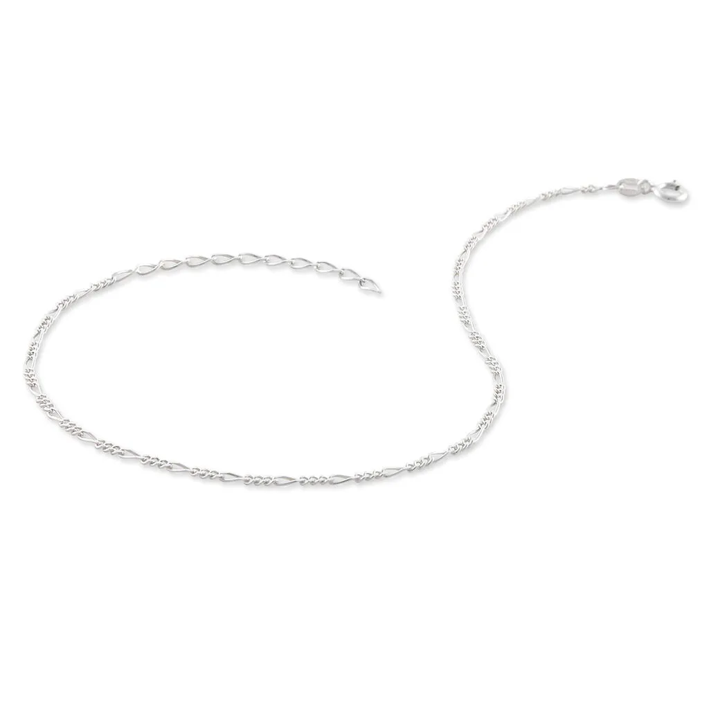 Histoire D'Or Chaîne De Cheville Cleona Maille Alternee 1/3 Argent Blanc 4 Histoire D'Or Chaîne De Cheville Cleona Maille Alternee 1/3 Argent Blanc – Image 2