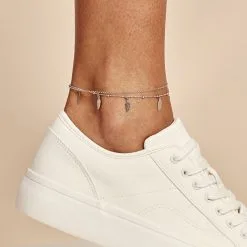 Histoire D'Or Chaîne De Cheville Azou Argent Blanc -Boucles d'oreilles Bracelet Soldes FAZFBW0271 model0