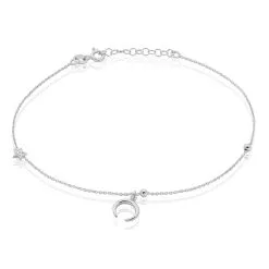 Histoire D'Or Chaîne De Cheville Serenella Argent Blanc Oxyde De Zirconium