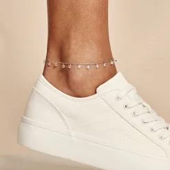 Histoire D'Or Chaîne De Cheville Carolaine Argent Blanc Oxyde De Zirconium -Boucles d'oreilles Bracelet Soldes FAZFBZW025 model0