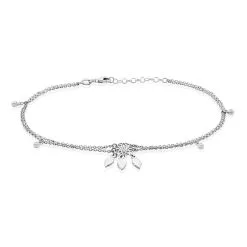 Histoire D'Or Chaîne De Cheville Argent Blanc Tangui Oxydes De Zirconium