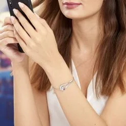 Histoire D'Or Bracelet Aelys Acier Blanc Strass -Boucles d'oreilles Bracelet Soldes FIBFBPW211 model0