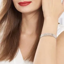 Histoire D'Or Bracelet Jonc Leylia Acier Blanc -Boucles d'oreilles Bracelet Soldes FIBFBW0160 model0