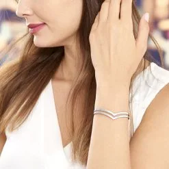 Histoire D'Or Bracelet Jonc Wilna Acier Blanc -Boucles d'oreilles Bracelet Soldes FIBFBW0354 model0