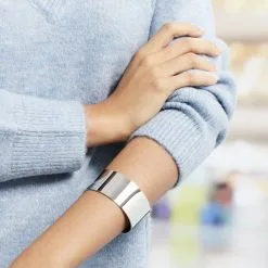 Histoire D'Or Bracelet Jonc Aissa Acier Blanc -Boucles d'oreilles Bracelet Soldes FIBFBW0375 model0