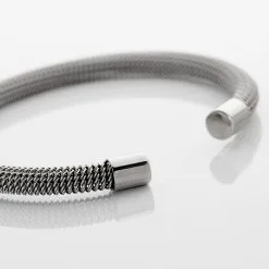 Histoire D'Or Bracelet Jonc Acier Blanc Sibil -Boucles d'oreilles Bracelet Soldes FIBFBW0392 view2