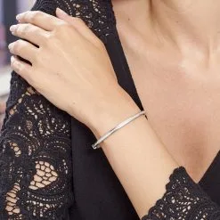 Histoire D'Or Bracelet Jonc Nagnouma Acier Blanc Oxyde De Zirconium -Boucles d'oreilles Bracelet Soldes FIBFBZW003 model0