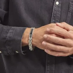 Histoire D'Or Bracelet Identité Acier Blanc Arvernus -Boucles d'oreilles Bracelet Soldes FIBH2W0200 model0