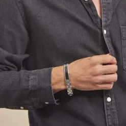 Histoire D'Or Bracelet Identité Acier Blanc Arvernus -Boucles d'oreilles Bracelet Soldes FIBH2W0200 model1