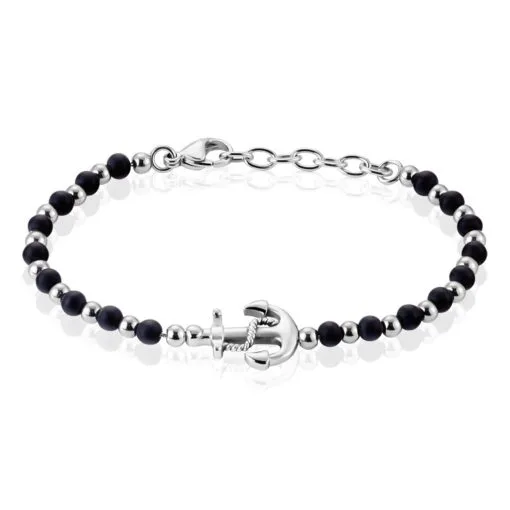 Histoire D'Or Bracelet Arris Acier Blanc Onyx -Boucles d'oreilles Bracelet Soldes FIBHBNN002 master