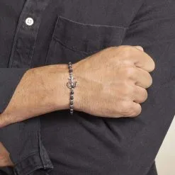 Histoire D'Or Bracelet Arris Acier Blanc Onyx -Boucles d'oreilles Bracelet Soldes FIBHBNN002 model1