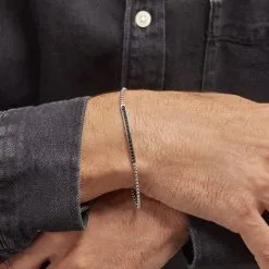 Histoire D'Or Bracelet Identité Acier Blanc Ghislain Cristaux -Boucles d'oreilles Bracelet Soldes FIBHBPN001 model0