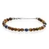 Histoire D'Or Bracelet Acier Blanc Delfino œil De Tigre Sodalite -Boucles d'oreilles Bracelet Soldes FIBHBQM001 master