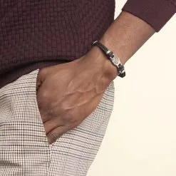 Histoire D'Or Bracelet Paulette Acier Blanc -Boucles d'oreilles Bracelet Soldes FIBHBW005L model0