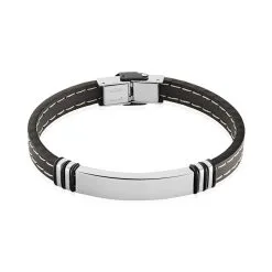 Histoire D'Or Bracelet Acier Blanc Gerard Caoutchouc Noir