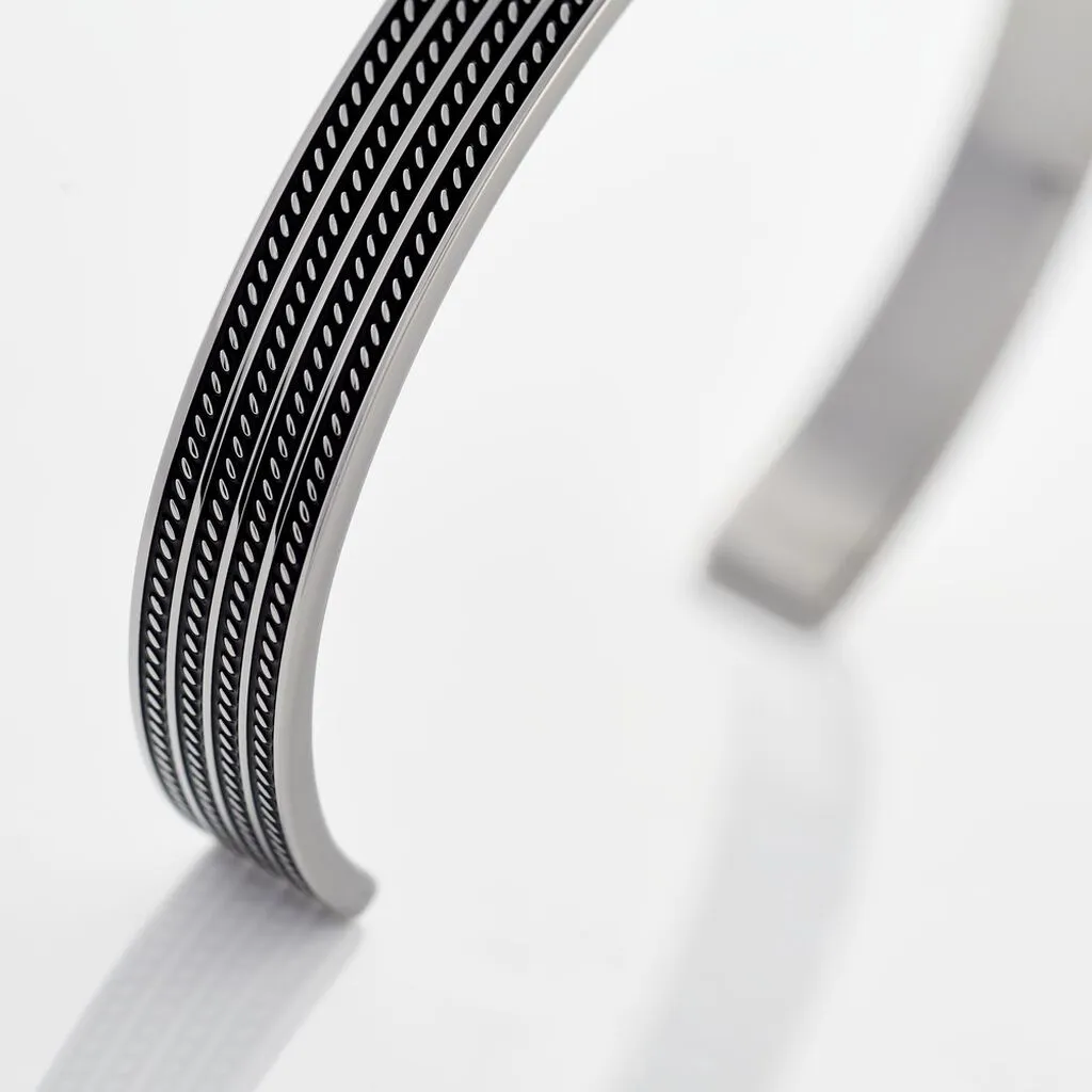 Histoire D'Or Bracelet Jonc Ouvert Acier Bicolore Anderson 5 Histoire D'Or Bracelet Jonc Ouvert Acier Bicolore Anderson – Image 3