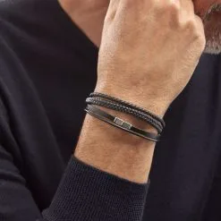 Histoire D'Or Bracelet Acier Blanc Romain 8 Histoire D'Or Bracelet Acier Blanc Romain -Boucles d'oreilles Bracelet Soldes FIBHBW00A1 model0