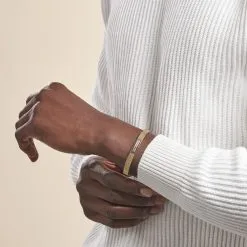 Histoire D'Or Bracelet Jonc Fermé Acier Blanc Et Plaqué Or Apollo -Boucles d'oreilles Bracelet Soldes FIBHBW00A4 model0