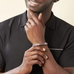 Histoire D'Or Bracelet Francois Acier Blanc 14 Histoire D'Or Bracelet Francois Acier Blanc -Boucles d'oreilles Bracelet Soldes FIBHBW0591 model1