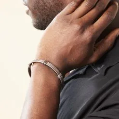 Histoire D'Or Bracelet Francois Acier Blanc 15 Histoire D'Or Bracelet Francois Acier Blanc -Boucles d'oreilles Bracelet Soldes FIBHBW0591 model2