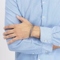 Histoire D'Or Bracelet Francois Acier Blanc 12 Histoire D'Or Bracelet Francois Acier Blanc -Boucles d'oreilles Bracelet Soldes FIBHBW0591 view3