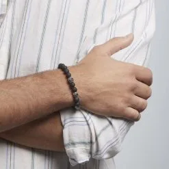 Histoire D'Or Bracelet Acier Blanc Hantz Pierre De Lave -Boucles d'oreilles Bracelet Soldes FIBHBXN068 model0