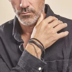 Histoire D'Or Bracelet Acier Blanc Juult Pierres De Lave 9 Histoire D'Or Bracelet Acier Blanc Juult Pierres De Lave -Boucles d'oreilles Bracelet Soldes FIBHBXN069 model1