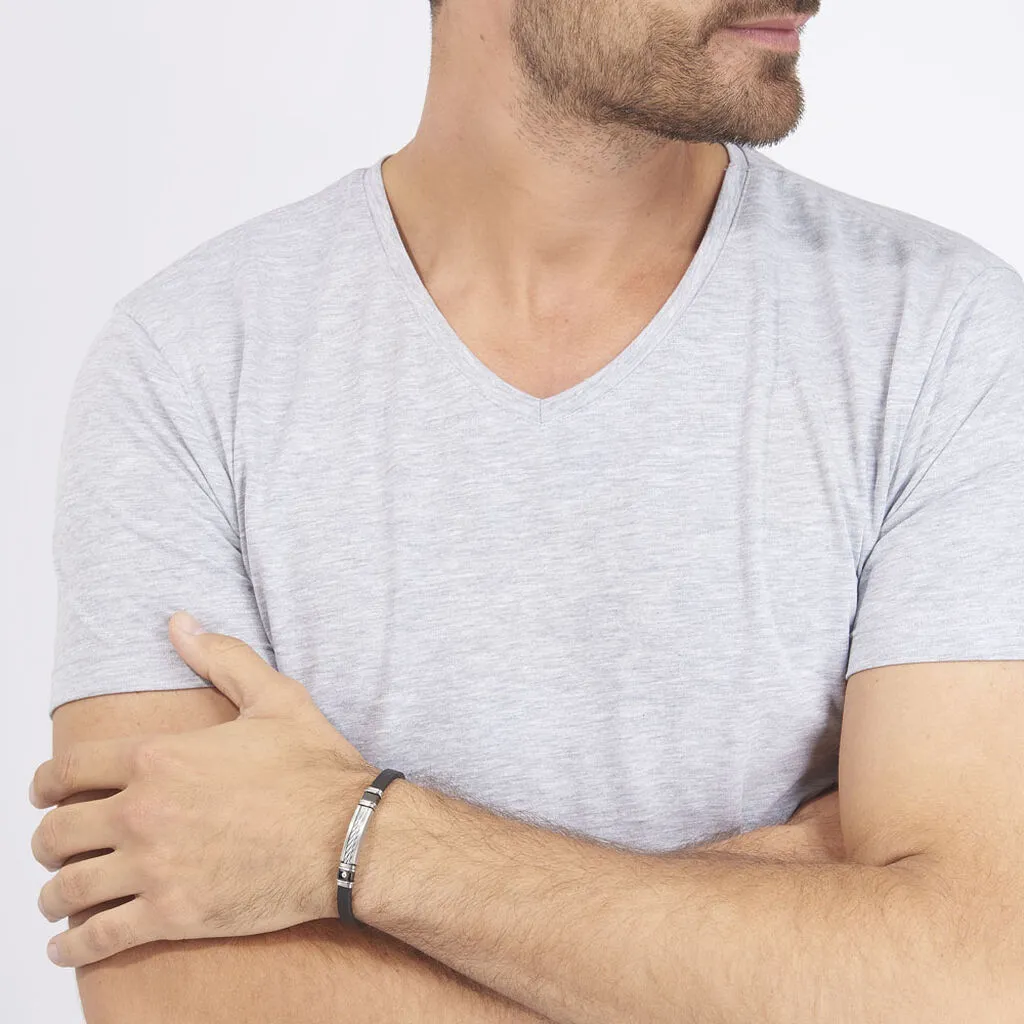 Histoire D'Or Bracelet Eric Acier Blanc Pierre De Synthese 6 Histoire D'Or Bracelet Eric Acier Blanc Pierre De Synthese – Image 4