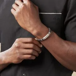 Histoire D'Or Bracelet Eric Acier Blanc Pierre De Synthese 12 Histoire D'Or Bracelet Eric Acier Blanc Pierre De Synthese -Boucles d'oreilles Bracelet Soldes FIBHBXW013 model1