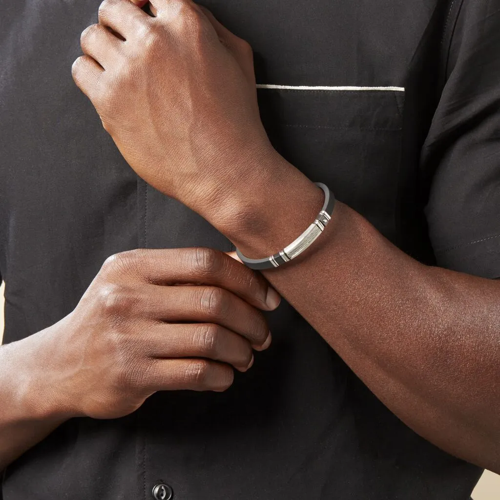 Histoire D'Or Bracelet Eric Acier Blanc Pierre De Synthese 7 Histoire D'Or Bracelet Eric Acier Blanc Pierre De Synthese – Image 5