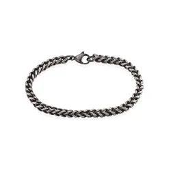 Histoire D'Or Bracelet Jasone Maille Franco Acier Gris