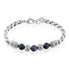 Histoire D'Or Bracelet Gulustan Acier Gris Vieilli Pierres De Lave