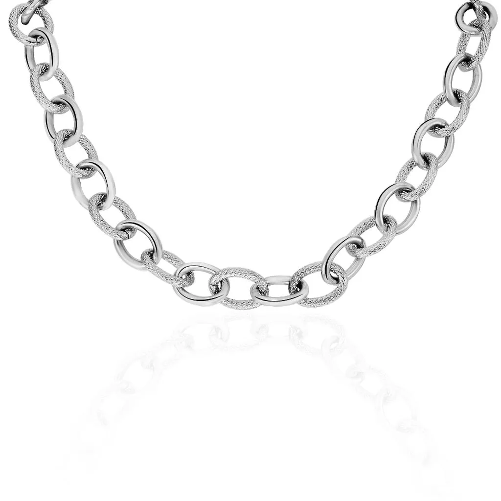Histoire D'Or Collier Aelia Maille Alternee Acier Blanc 3 Histoire D'Or Collier Aelia Maille Alternee Acier Blanc